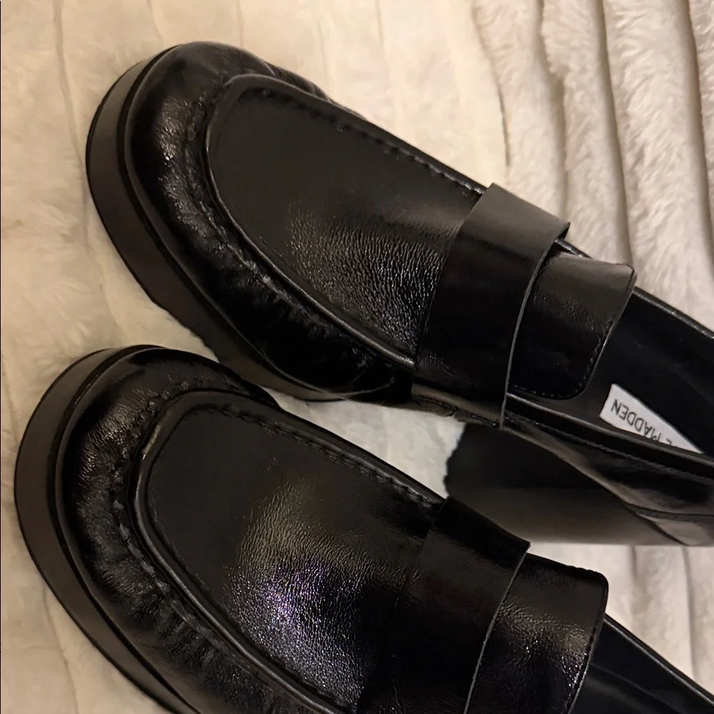 Steve Madden Shiny Black Loafers